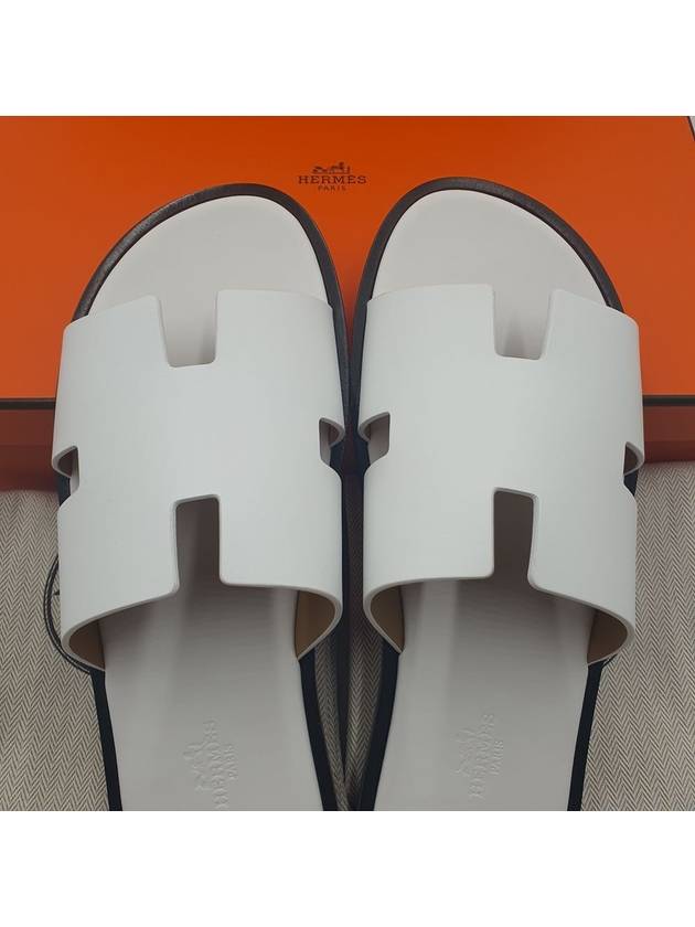 Izmir Leather Slippers Blanc - HERMES - BALAAN 3