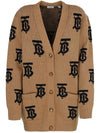 Monogram Motif Jacquard Wool Cardigan Camel - BURBERRY - BALAAN 3