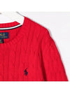 Kids Pony Embroidery Cable Knit Red 702674 021 - POLO RALPH LAUREN - BALAAN 4