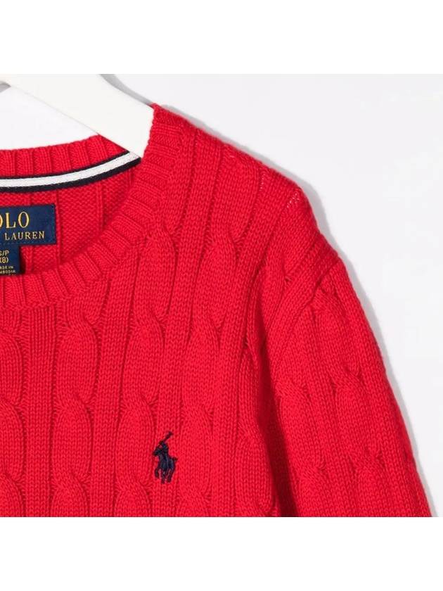 Kids Women s Pony Embroidery Cable Knit 702674 021 - POLO RALPH LAUREN - BALAAN 4