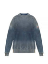 D Krib Ne Vintage Look Track Denim Sweatshirt Medium Blue - DIESEL - BALAAN 2