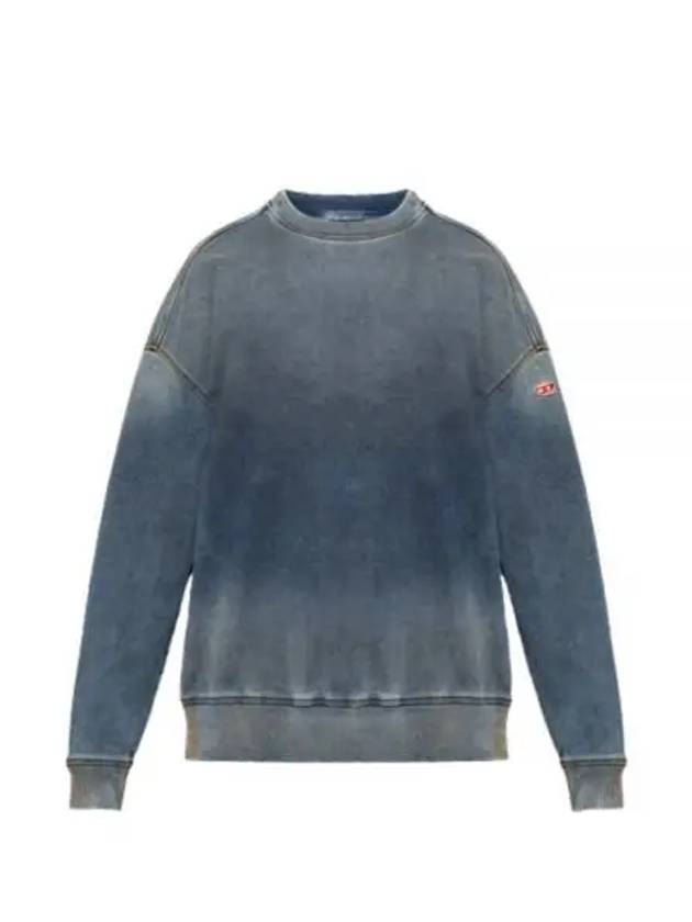 D Krib Ne Vintage Look Track Denim Sweatshirt Medium Blue - DIESEL - BALAAN 2