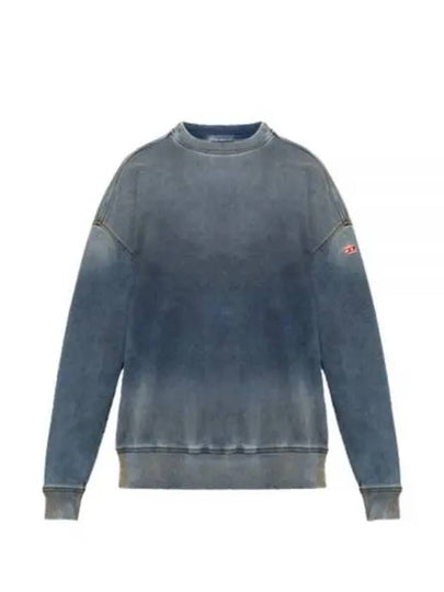 D Krib Ne Vintage Look Track Denim Sweatshirt Medium Blue - DIESEL - BALAAN 2