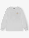 Logo Print Cotton Long Sleeve T-Shirt White - GANNI - BALAAN 2