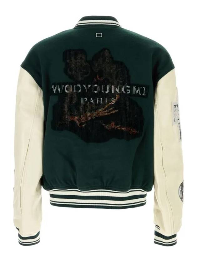 Volcano Varsity Bomber Jacket Green - WOOYOUNGMI - BALAAN 3