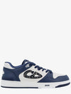 Leather Oblique Detail Low Top Sneakers White Navy - DIOR - BALAAN 1