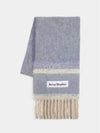 Logo Patch Fringe Muffler Denim Blue - ACNE STUDIOS - BALAAN 2