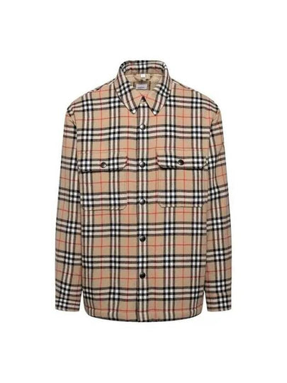 Vintage Check Wool Cotton Over Long Sleeve Shirt Archive Beige - BURBERRY - BALAAN 2