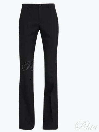 Wool Flare Wide Pants Black - SAINT LAURENT - BALAAN 2