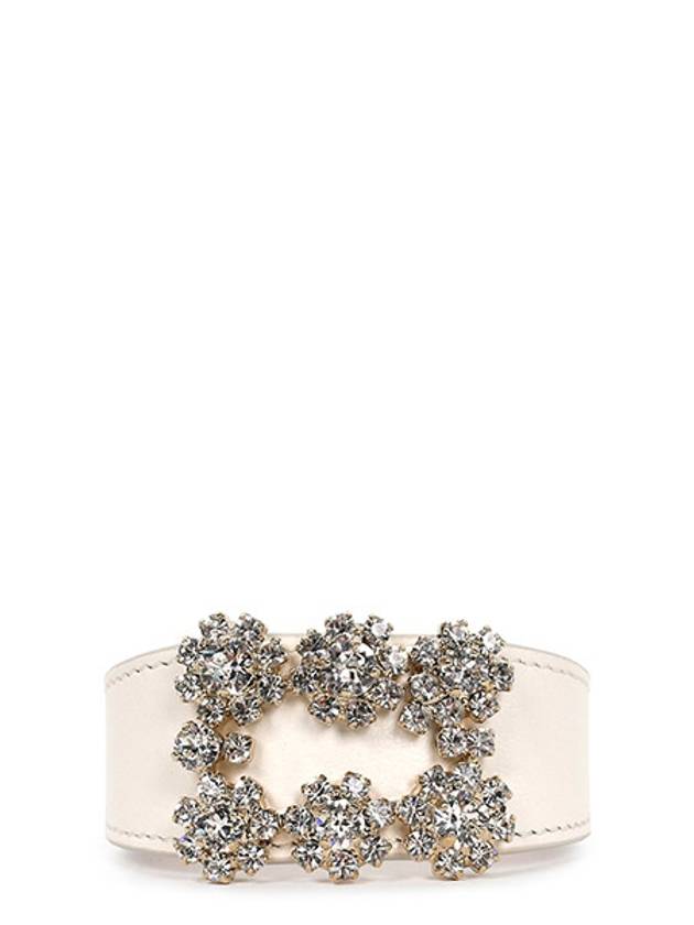 Women's Flower Strass Buckle Bracelet White - ROGER VIVIER - BALAAN 2