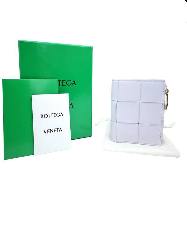 Women s Bottega Veneta 742698 Oyster Intrecciato Small Cassette Folder Ring Wallet gt Half Gangbuk used luxury goods - BOTTEGA VENETA - BALAAN 3