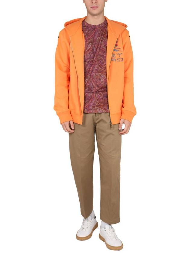 Men's ABBIGLIAMENTO Hooded Zip-Up Orange - ETRO - BALAAN 3