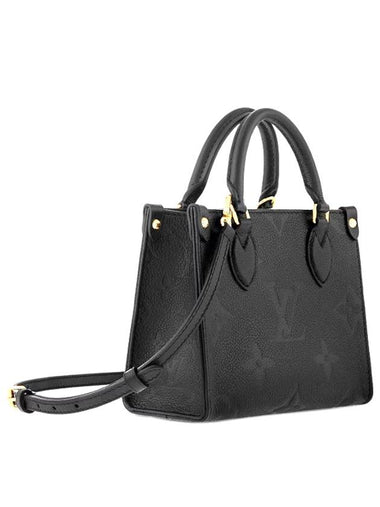 Women s On the Go BB Leather Top Handle Cross Bag Tote Black 46993 - LOUIS VUITTON - BALAAN 1