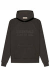 192SU222055F BK Essential Logo Pullover Brushed Hooded Off Black Men's TShirt TEO - FEAR OF GOD - BALAAN 1