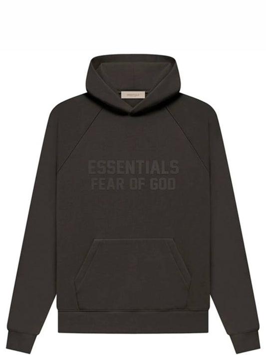 192SU222055F BK Essential Logo Pullover Brushed Hooded Off Black Men's TShirt TEO - FEAR OF GOD - BALAAN 1