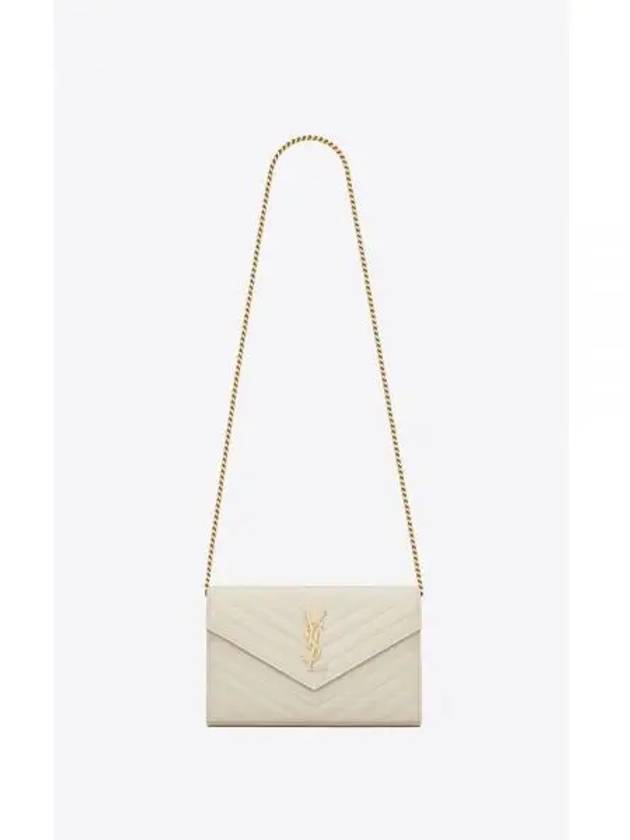 Monogram Matelasse Chain Shoulder Bag White - SAINT LAURENT - BALAAN 2