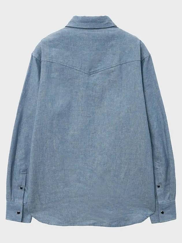 Chambray Western Shirt Blue - NOIRER - BALAAN 4