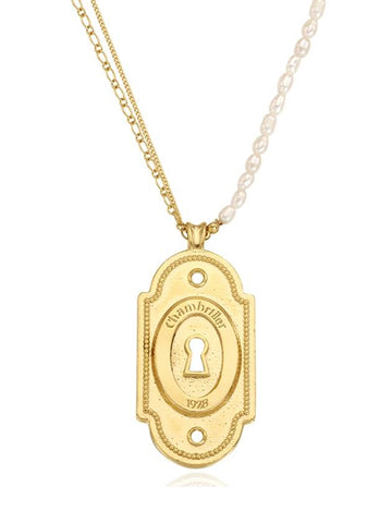 Gold Lock Pendant Necklace - CHAMBRILLER - BALAAN 1