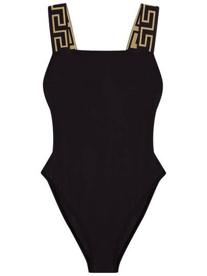 Women s Greca Pattern One Piece Swimsuit Black - VERSACE - BALAAN 2