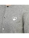 White wappen wool round neck cardigan light gray - COMME DES GARCONS PLAY - BALAAN 8