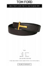 Gold Grain Leather T Icon Belt Brown Black - TOM FORD - BALAAN 3