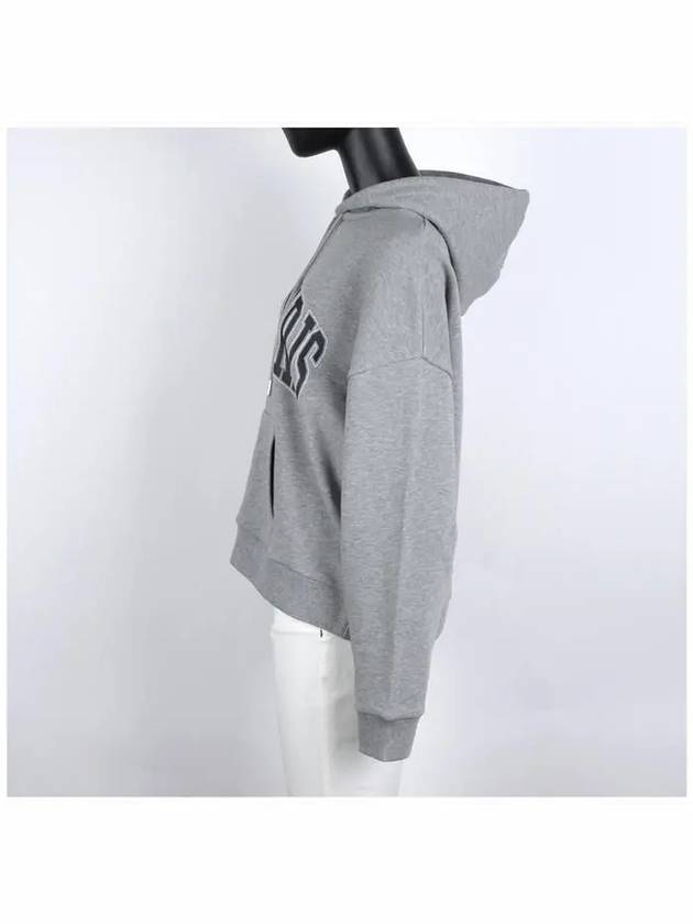 Oversized Cotton Fleece Hoodie Grey - CELINE - BALAAN 4