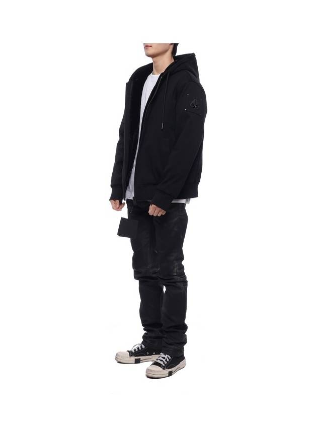 Tilden Fox Fur Zip Up Hoodie Black - MOOSE KNUCKLES - BALAAN 5