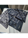 Velvet logo lettering scarf black and white - CHANEL - BALAAN 9