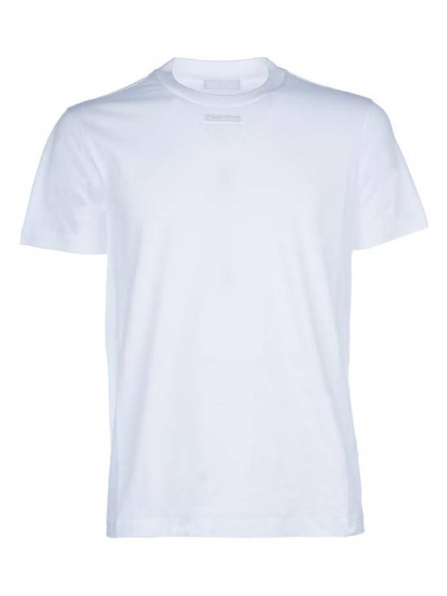 Patch Logo Cotton Short Sleeve T-Shirt White - PRADA - BALAAN 2