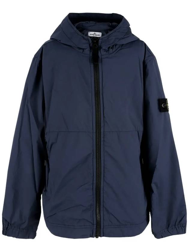 Stone Kids Waffen Patch Nylon Hooded Jacket Blue Navy 761640532 V0028 - STONE ISLAND - BALAAN 3