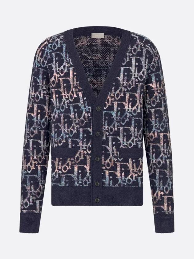 Oblique Wool Jacquard Cardigan Blue - DIOR - BALAAN 9