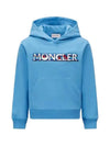 Kids English Print Hooded Sweatshirt Blue 8G00028809AG 726 - MONCLER - BALAAN 5