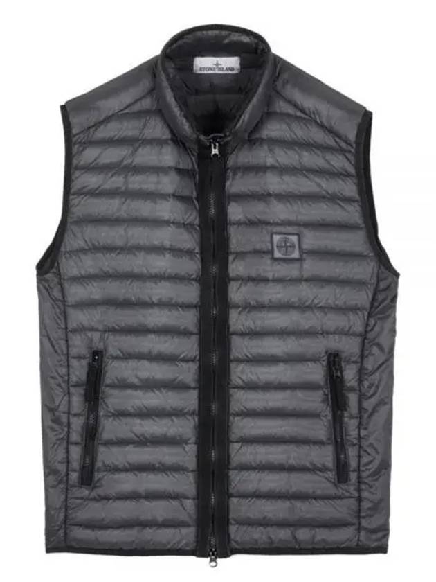 Men's Logo Patch Puffer Vest Navy - STONE ISLAND - BALAAN 2