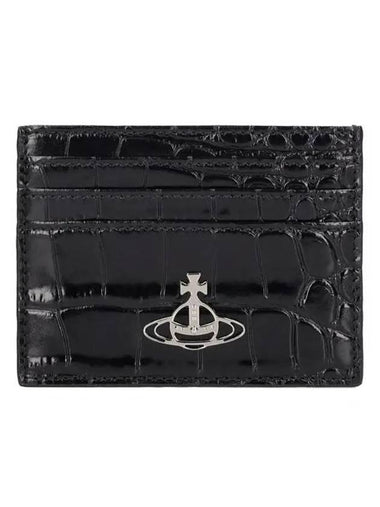 Women's Crocodile Card Wallet Black - VIVIENNE WESTWOOD - BALAAN 1