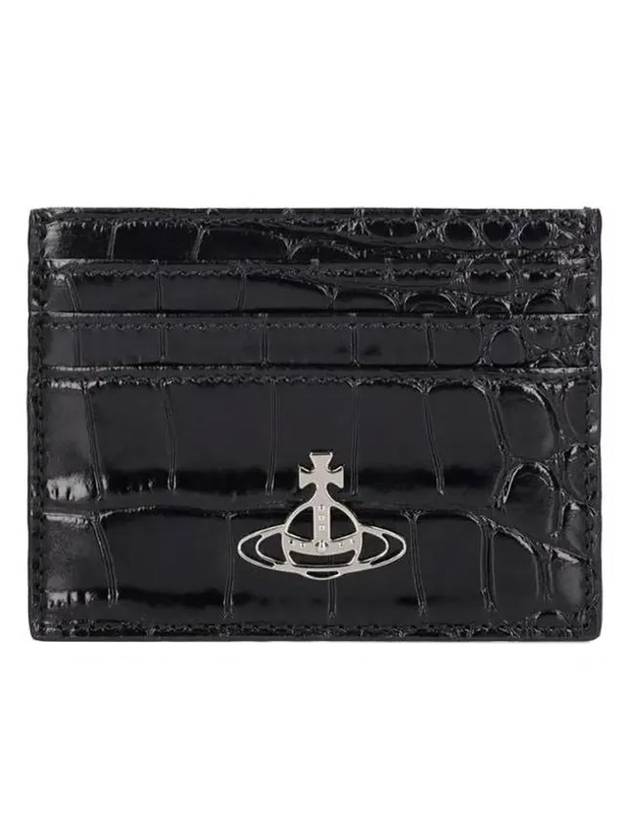 Women's Crocodile Card Wallet Black - VIVIENNE WESTWOOD - BALAAN 1