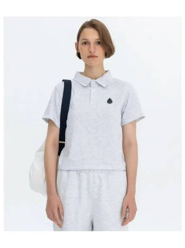 EMBLEM PATCH POLO TEE MELANGE GRAY - BENSIMON - BALAAN 1