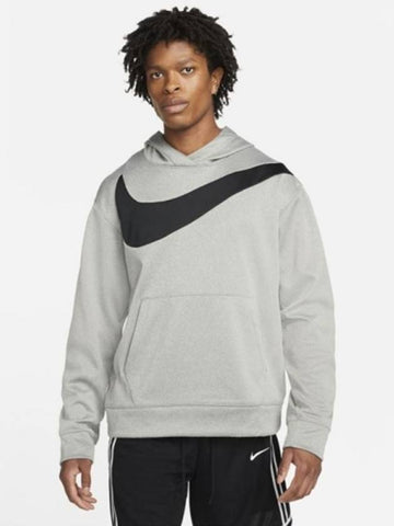 01DM0993063Bigswoosh Basketball Hooded TShirtGray Black - NIKE - BALAAN 1