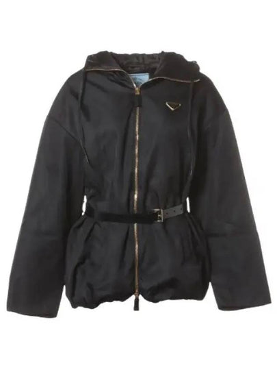 Re-Nylon Hooded Jacket Black - PRADA - BALAAN 2