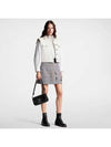 Leather Trim Check Mini Skirt 1ABRGD - LOUIS VUITTON - BALAAN 1