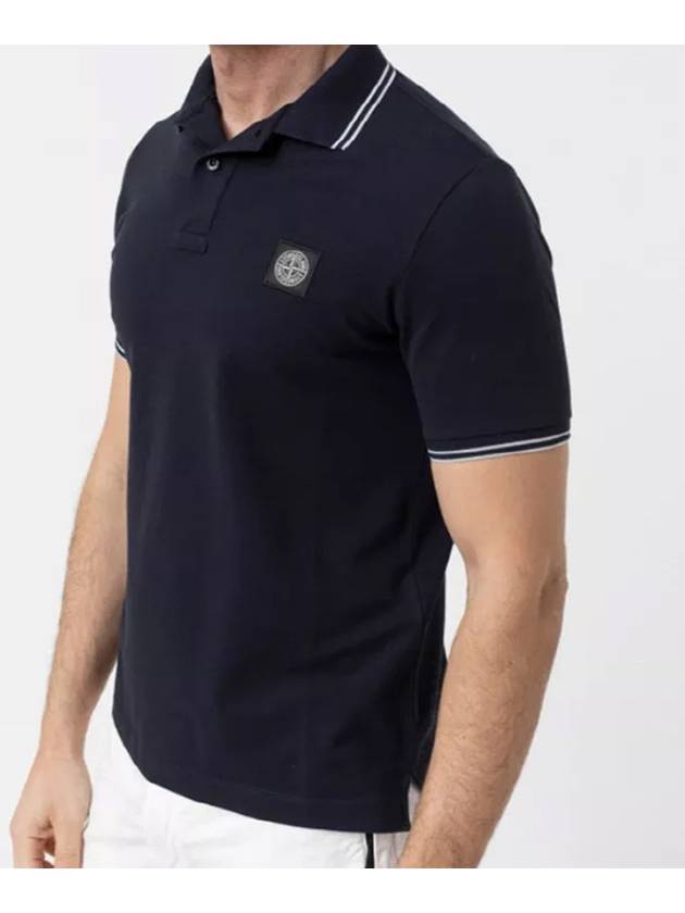 23SS Stone Island Stretch Cotton Figure Polo TShirt Black Dark Navy Khaki 2SC18 - STONE ISLAND - BALAAN 4