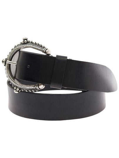 Black Belt With Circle Buckle In Leather Woman - P.A.R.O.S.H. - BALAAN 2