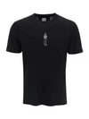 Horizontal Logo Crew Neck Short Sleeve T-Shirt Black - CP COMPANY - BALAAN 2