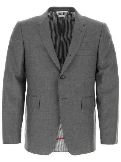 Super 120S Wool Twill Single Breasted Classic Jacket Grey - THOM BROWNE - BALAAN 2