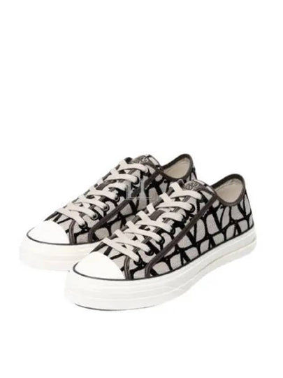 Toile Iconographe Low Top Sneakers Beige - VALENTINO - BALAAN 2