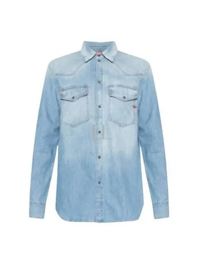 D Ocean Western Denim Long Sleeve Shirt Blue - DIESEL - BALAAN 2