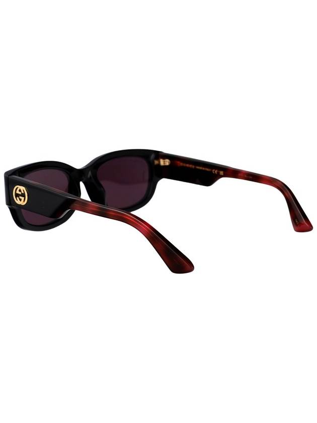 Eyewear Shiny Side Logo Sunglasses Black Violet - GUCCI - BALAAN 5