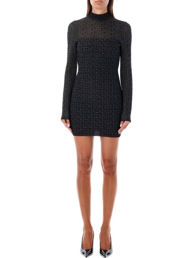 Balmain Monogram 3D Mini Dress - BALMAIN - BALAAN 1