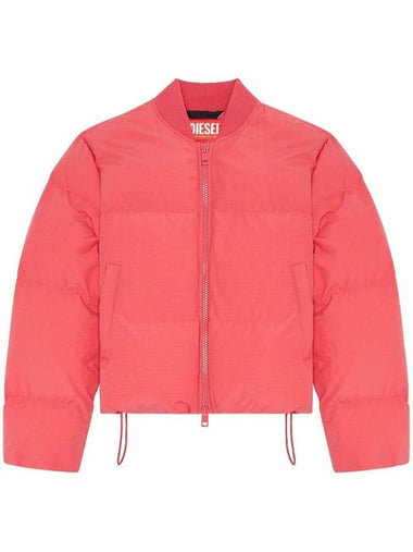 W Oluch Oval D Patch Bomber Jacket Pink - DIESEL - BALAAN 1