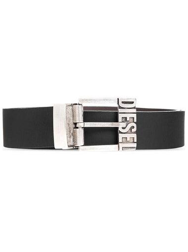 B Sports Reversible Leather Belt Black Brown - DIESEL - BALAAN 1