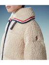 logo patch teddy fleece jacket - MONCLER - BALAAN 5